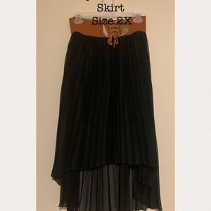 Black 2X Pleated Skirt